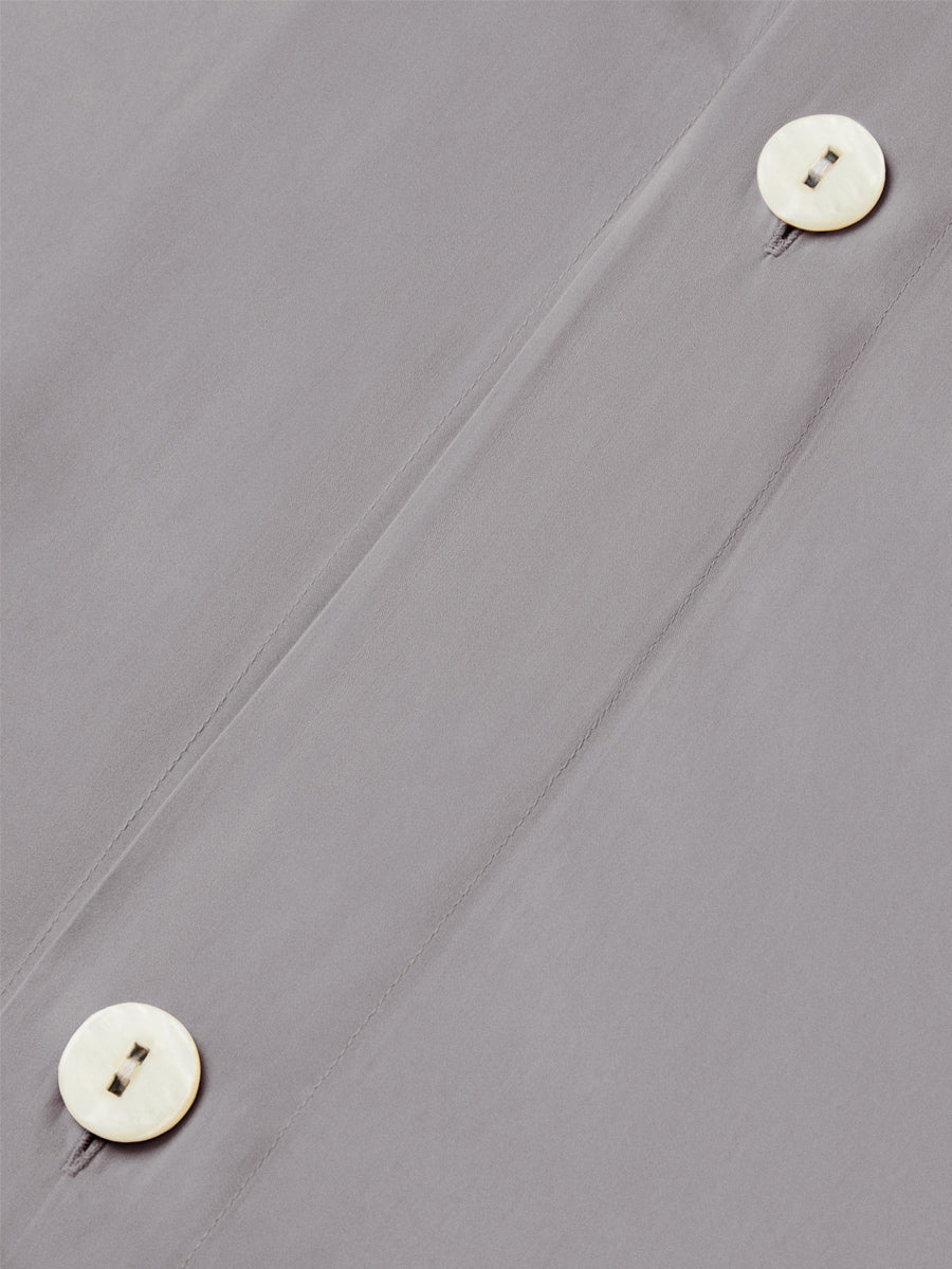 Close-up of hidden button closure on the Hampshire Charcoal duvet cover. {{Hampshire Charcoal}}