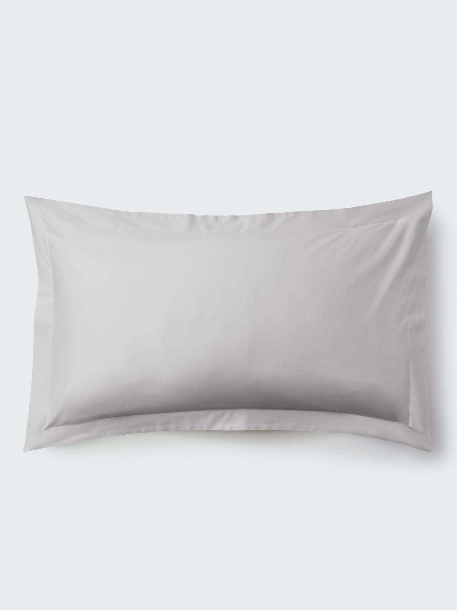 Turkish Silver pillow sham on light background, rectangular with subtle flange border. {{Turkish Silver}}