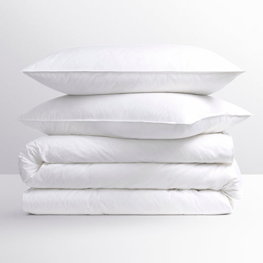 Four Seasons Slumber Set with down pillows and duvet, hypoallergenic, white
