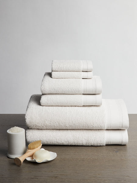 BY LORA Luxury 4-Piece Terry Cotton Bath Towel Set - Chemical-Free- Soft,  Absorbent, Eco-Friendly Towels for Bath and Spa, White, Set of 4