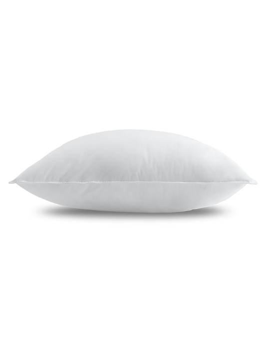  A white, elongated pillow resting.