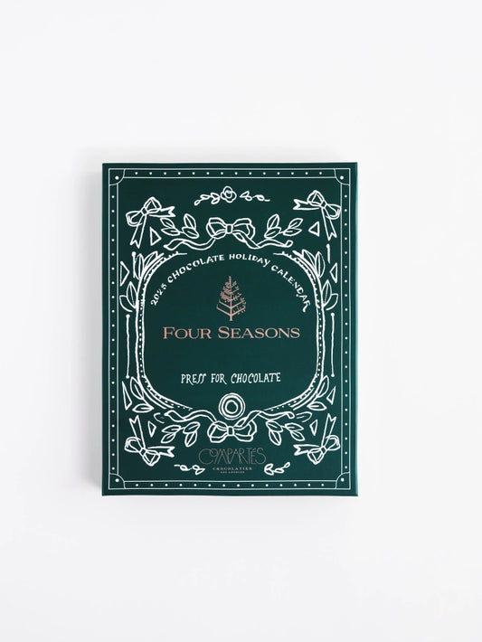 Four Seasons chocolate holiday calendar packaging on a white background