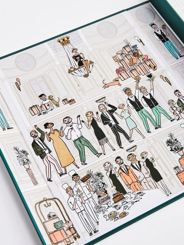 Illustrated Four Seasons Chocolate Advent Calendar calendar with character designs on a white background.