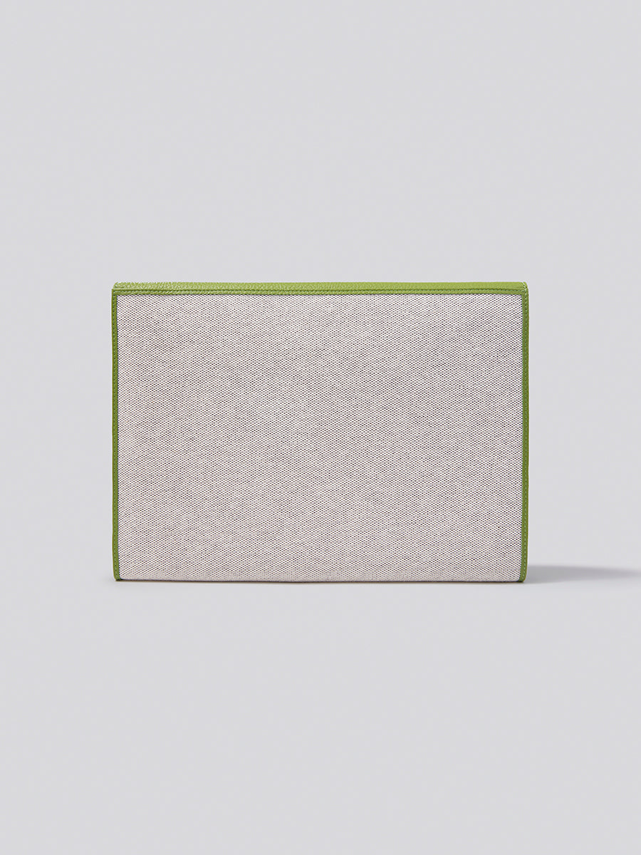 Back view of The Laptop Sleeve in Kyoto Matcha from the Four Seasons Travel Collection. - {{Kyoto Matcha}}