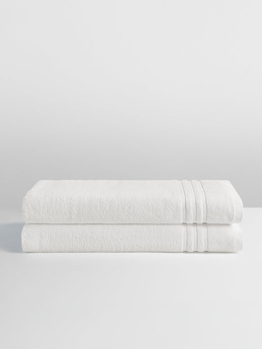 Four Seasons Bath Sheet Set, Signature White, 2 oversized bath sheets, 100% combed low-twist cotton terry - {{Signature White}}