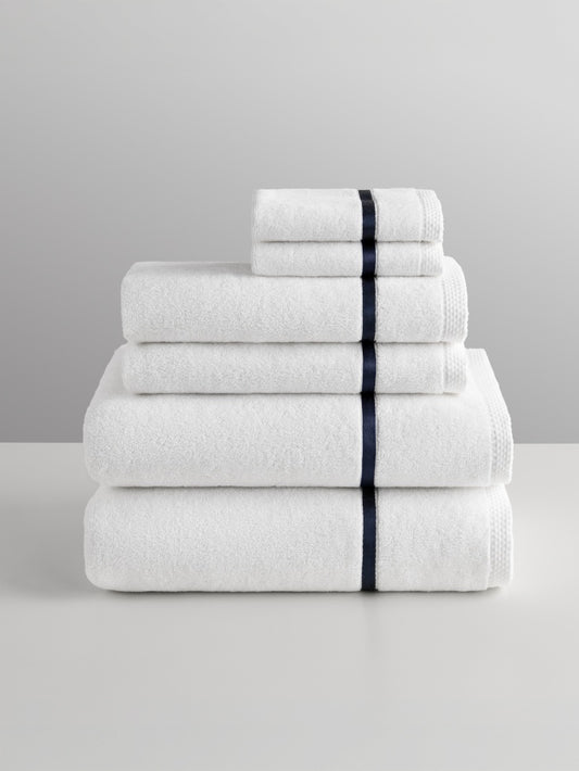 Four Seasons Sycamore Bath Towel Set, white, 6-piece set - {{Signature White}}
