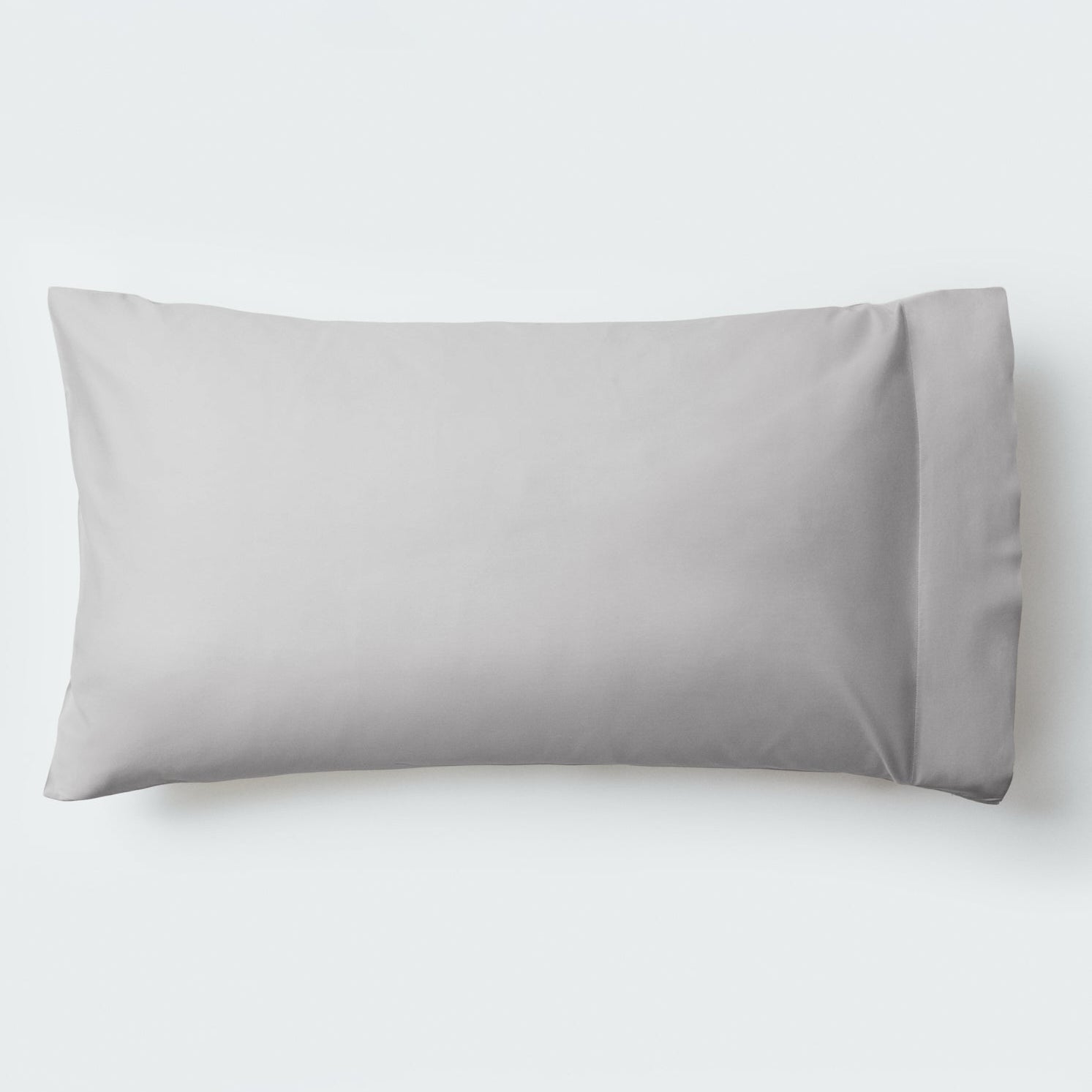 A pillow with an elegant Turkish Silver color pillowcase. - {{Turkish Silver}}
