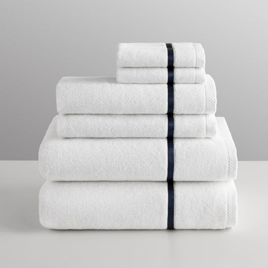Four Seasons Sycamore Bath Towel Set, white, 6-piece set - {{Signature White}}