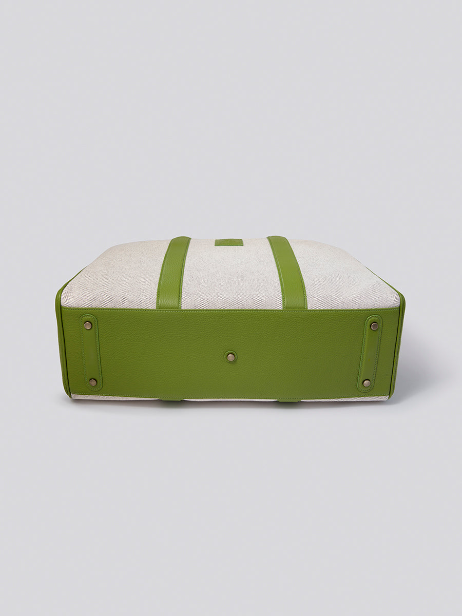 Bottom view of The Bowler travel bag in Kyoto Matcha from the Four Seasons Travel Collection.