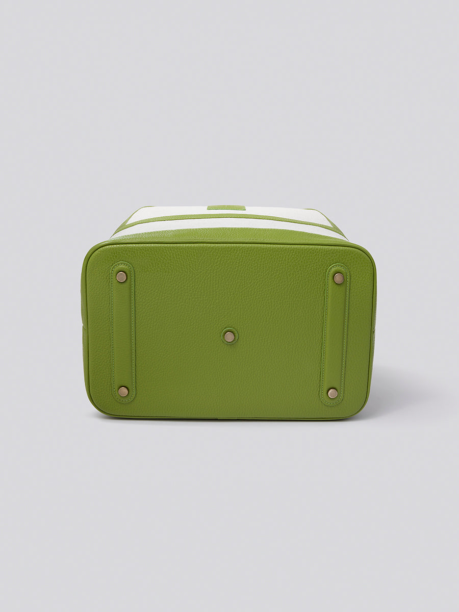 Bottom view of The Steamer travel bag in Kyoto Matcha from the Four Seasons Travel Collection