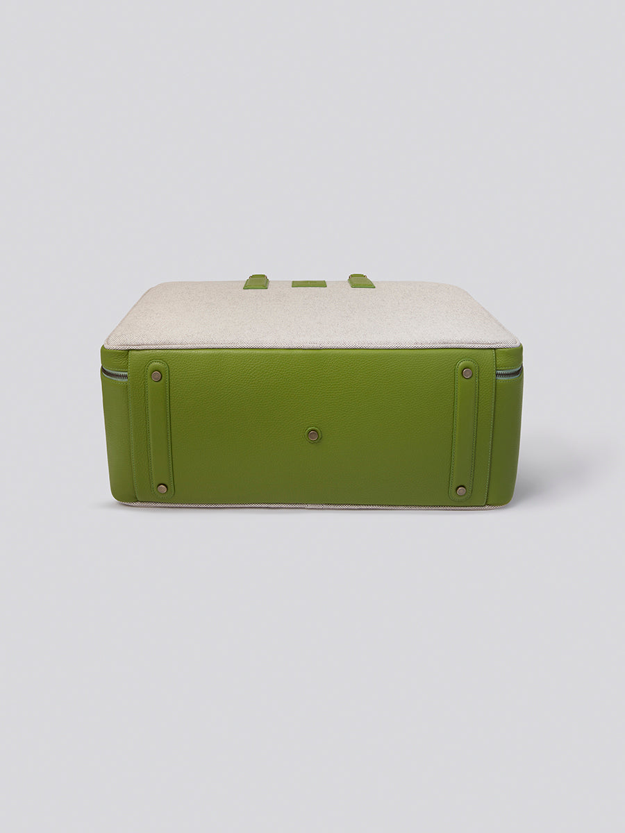 Bottom view of The Valisette travel bag in Kyoto Matcha from the Four Seasons Travel Collection.