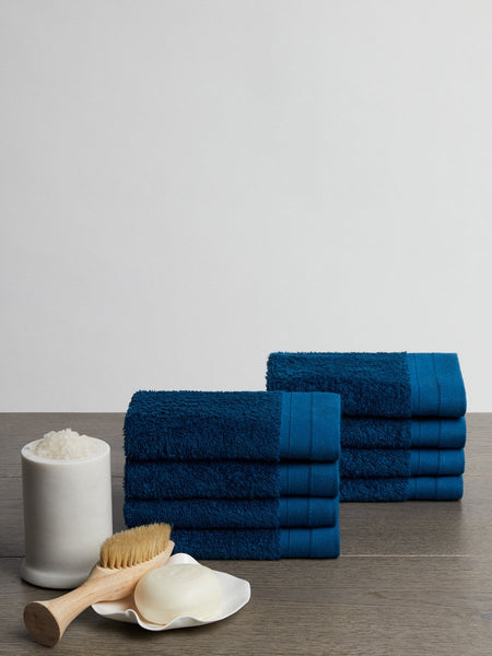 Villa Celestia Premium Wash cloth 100% Cotton Blue Wash Clothes