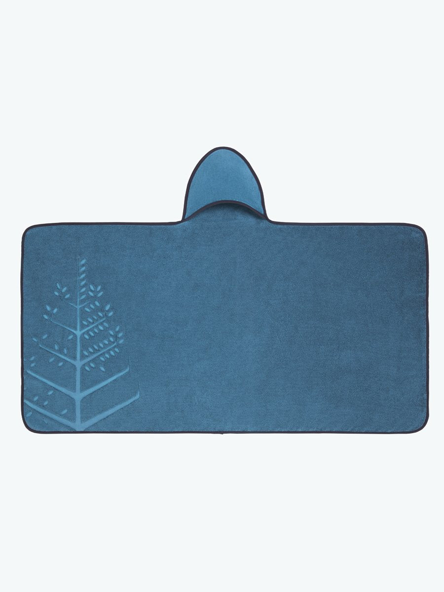 Soft and absorbent hooded towel in "Underwater Blue" with an embroidered Four Seasons logo.
